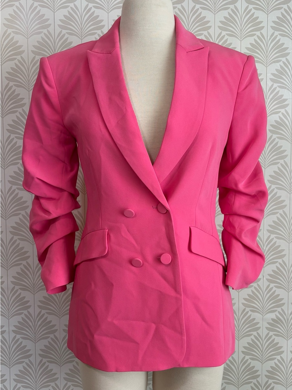 cinq a sept Hot Pink Double-Breasted Blazer